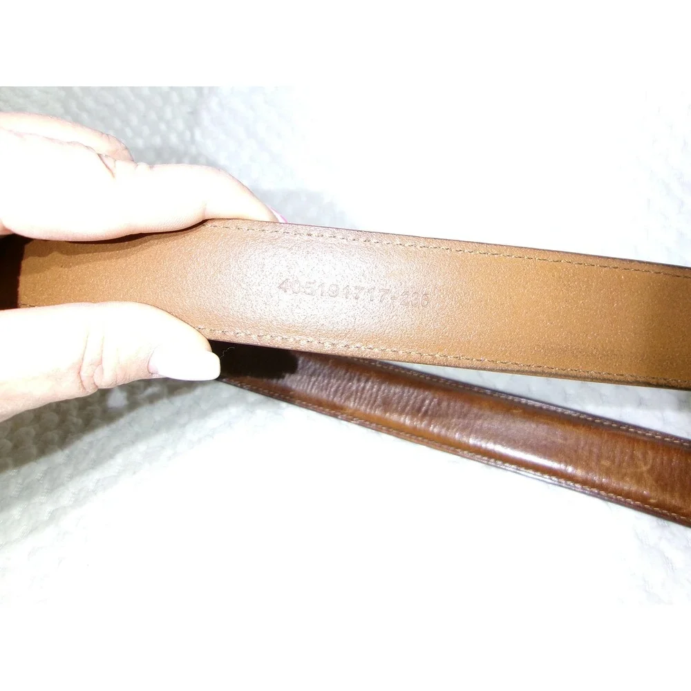 Polo Ralph Lauren Mens Brwn Leather Belt Silver Buckle 405191717-236 Size 40/100